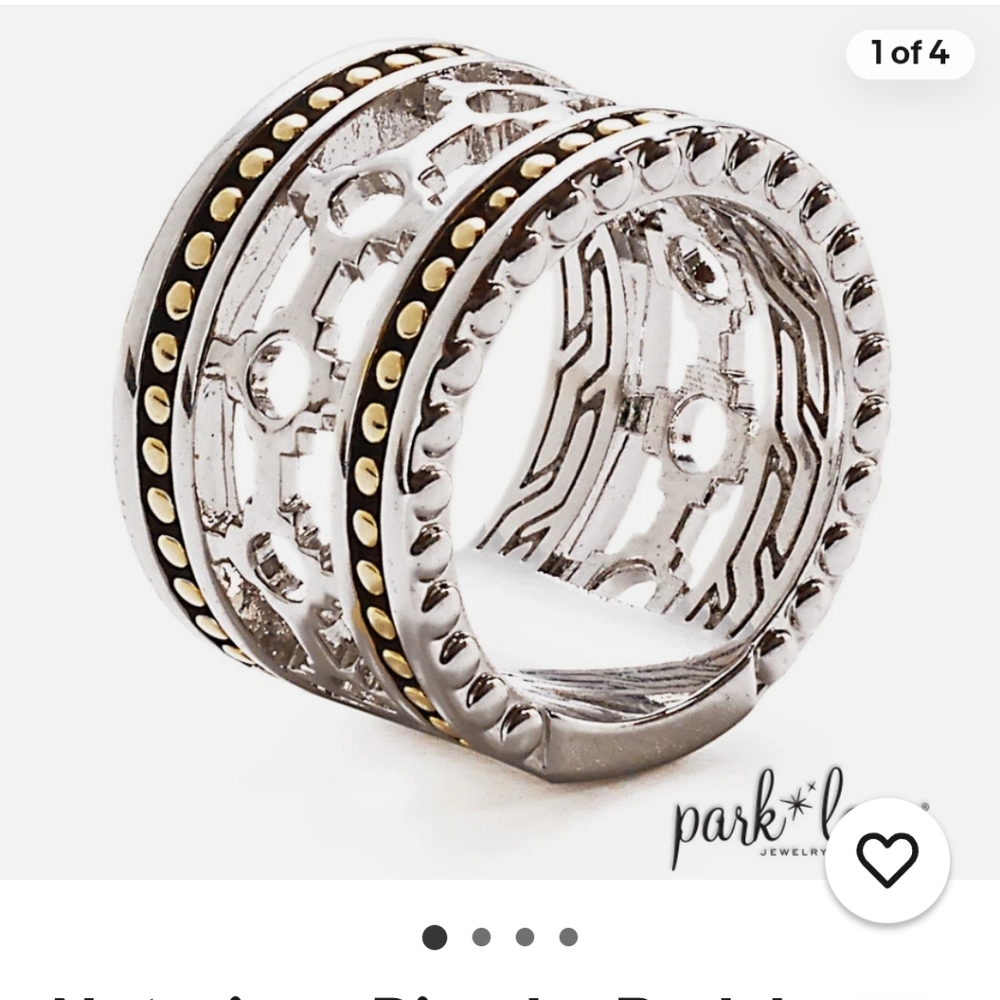 notorious two Toned Ring By Park Lane Size 7 - Picture 3 of 4